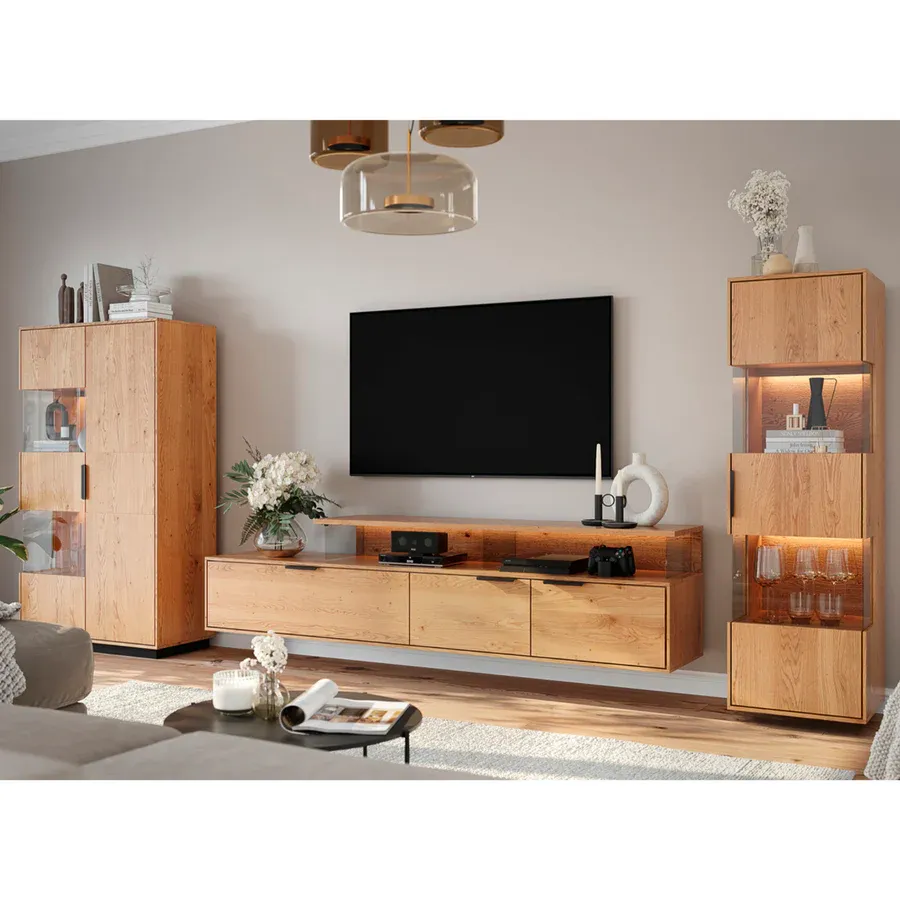 komoda tirano 154x39 cm, materijal: masivno drvo hrast - slika 13