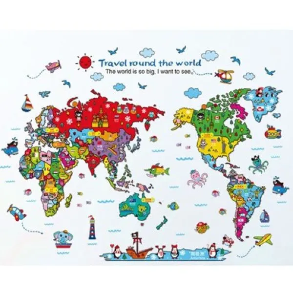 Zidna naljepnica - Travel round the world - Zagreb, Novi Zagreb - istok
