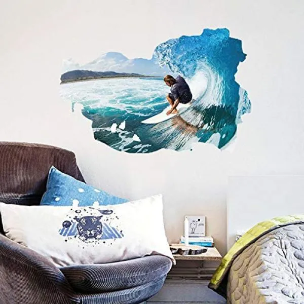 3d zidna naljepnica - surfing man - slika 3