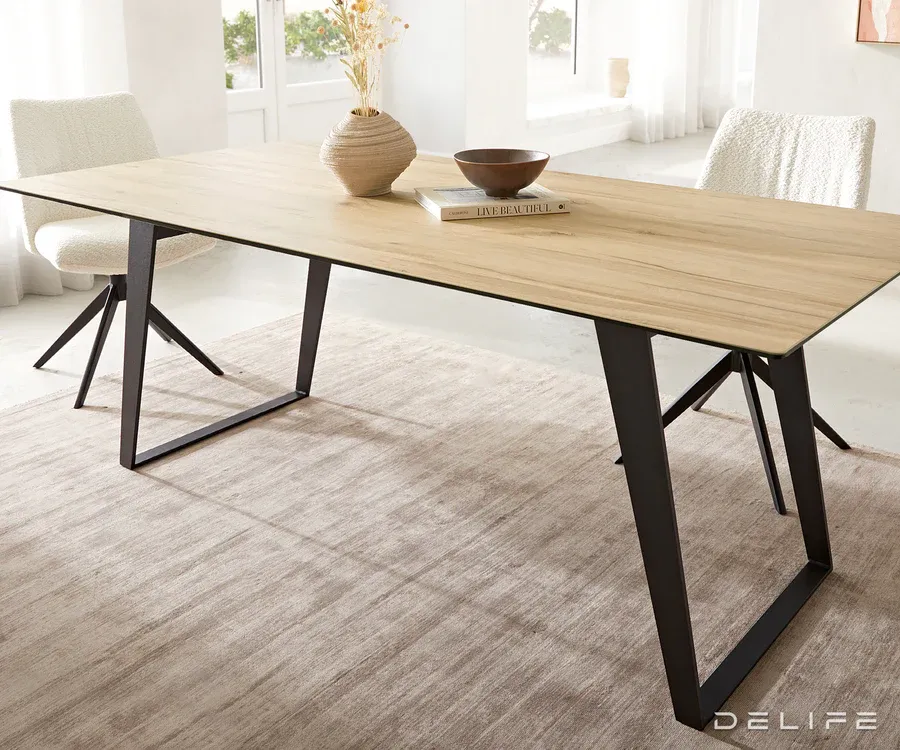 blagovaonski stol edge 200x100, materijal: keramika laminam sabbia - slika 4