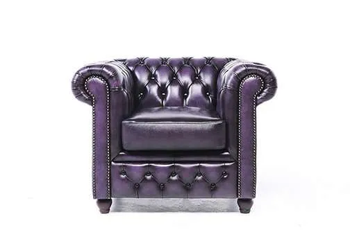 Chesterfield Fotelja Original Leather | 1-sjedište | Wash Off Purple - Ježdovec, Zagreb