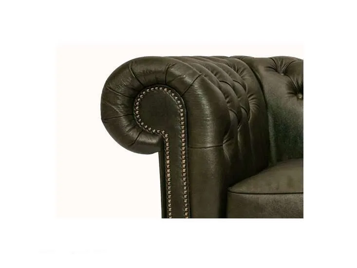 chesterfield fotelja first class leather | 1-sjedište | moss green - slika 3