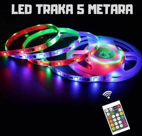 najjeftinija led traka u boji +daljinski + adapter + rgbboje + račun - slika 2