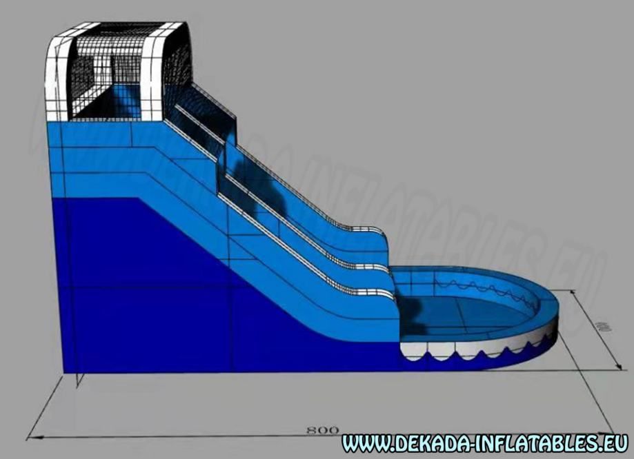 tobogan na napuhavanje s bazenom novi 8m x 4m - slika 6
