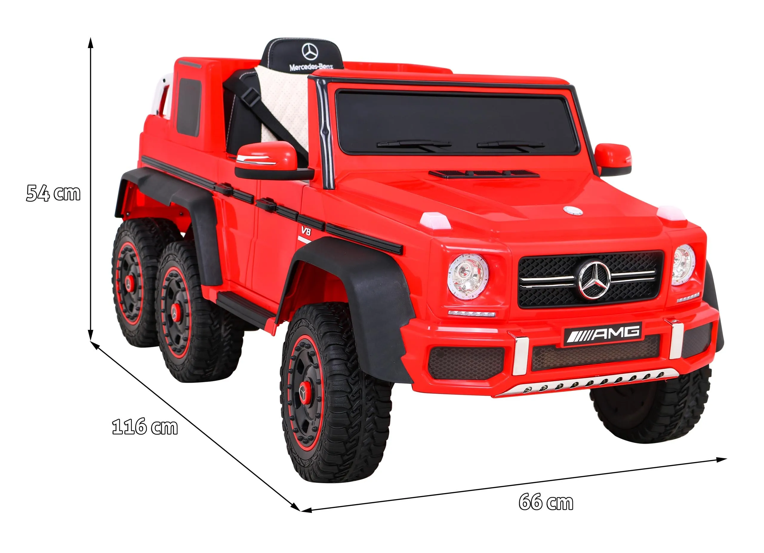 licencirani auto na akumultor mercedes g63 6x6 amg - crveni - slika 8