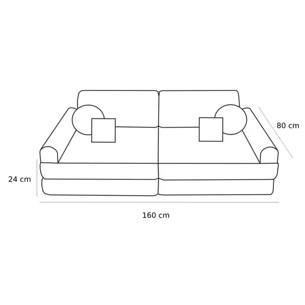 velika modularna sofa za djecu - premium smeđa - slika 10