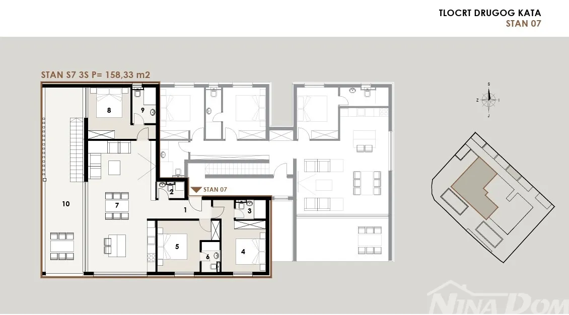 hrvatska, privlaka dalmacija- luksuzna penthouse- 60 metara od mora - slika 9