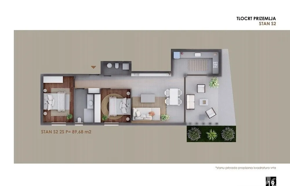apartman u prizemlju s vrtom, blizina mora i plaže s2 - slika 5