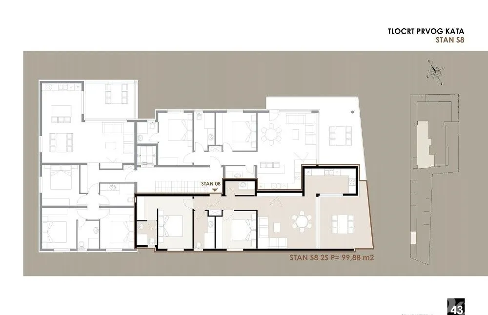 apartman na prvom katu,dvosoban blizina mora i plaže s8 - slika 2