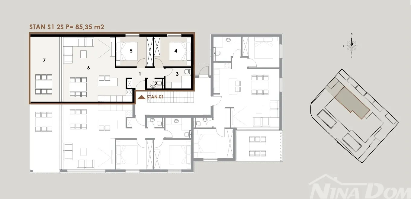 privlaka dalmacija- stan s1 novogradnja- 70 m od mora - slika 35