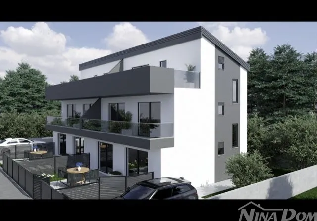 Novogradnja dvojnica prizemlje, kat i potkrovlje, pogled na more - Privlaka, Privlaka