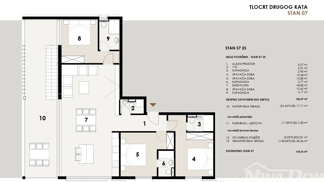 hrvatska, privlaka dalmacija- luksuzna penthouse- 60 metara od mora - slika 8