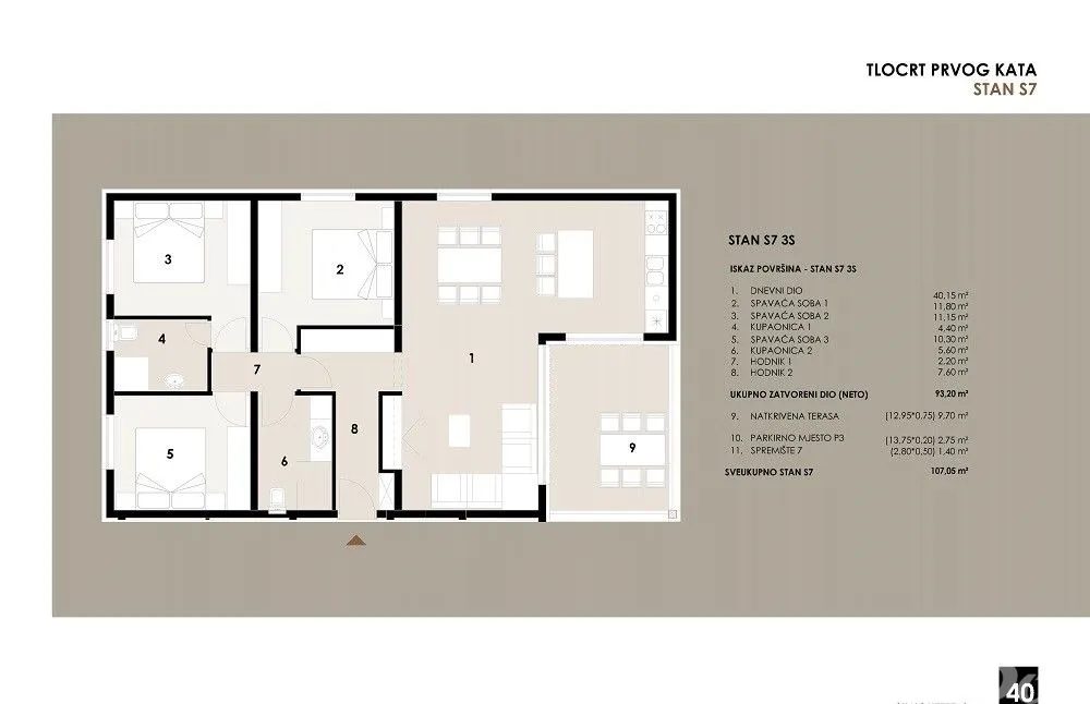 apartman na prvom katu,trosoban, blizina mora i plaže s7 - slika 3