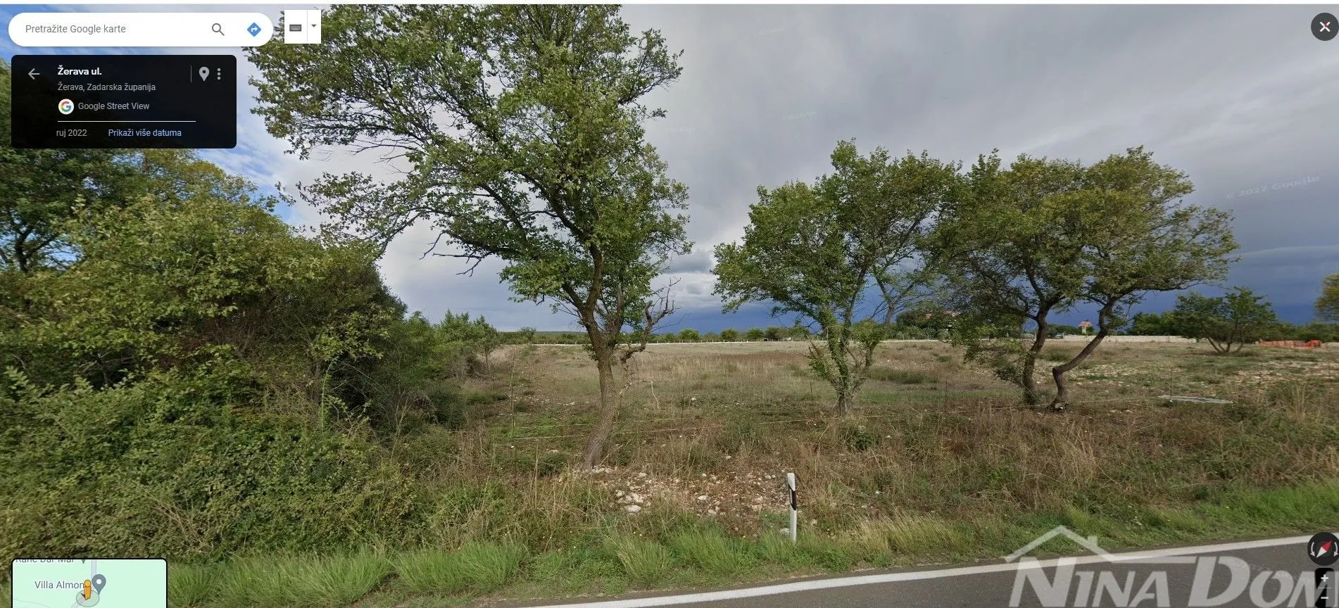 Građevinsko zemljište uz glavnu cestu Žerava 8 km od Zadar - Žerava, Nin