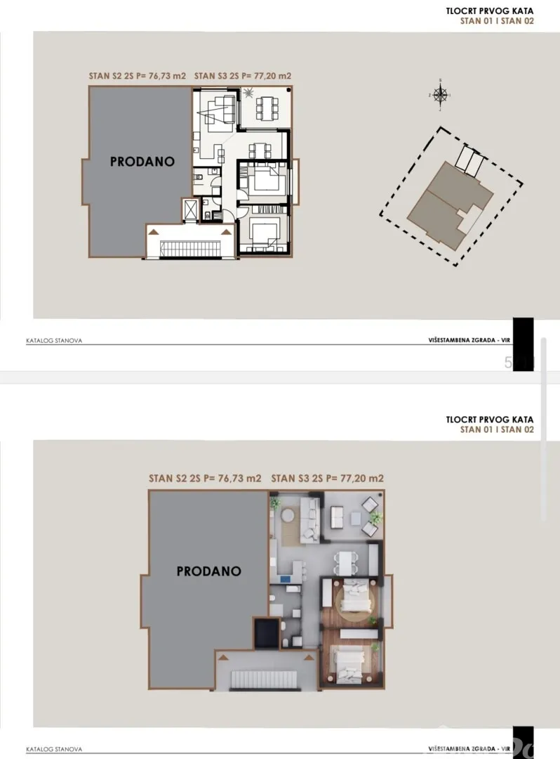 apartman u izgradnji, 1 kat, 100 met.do mora - slika 5