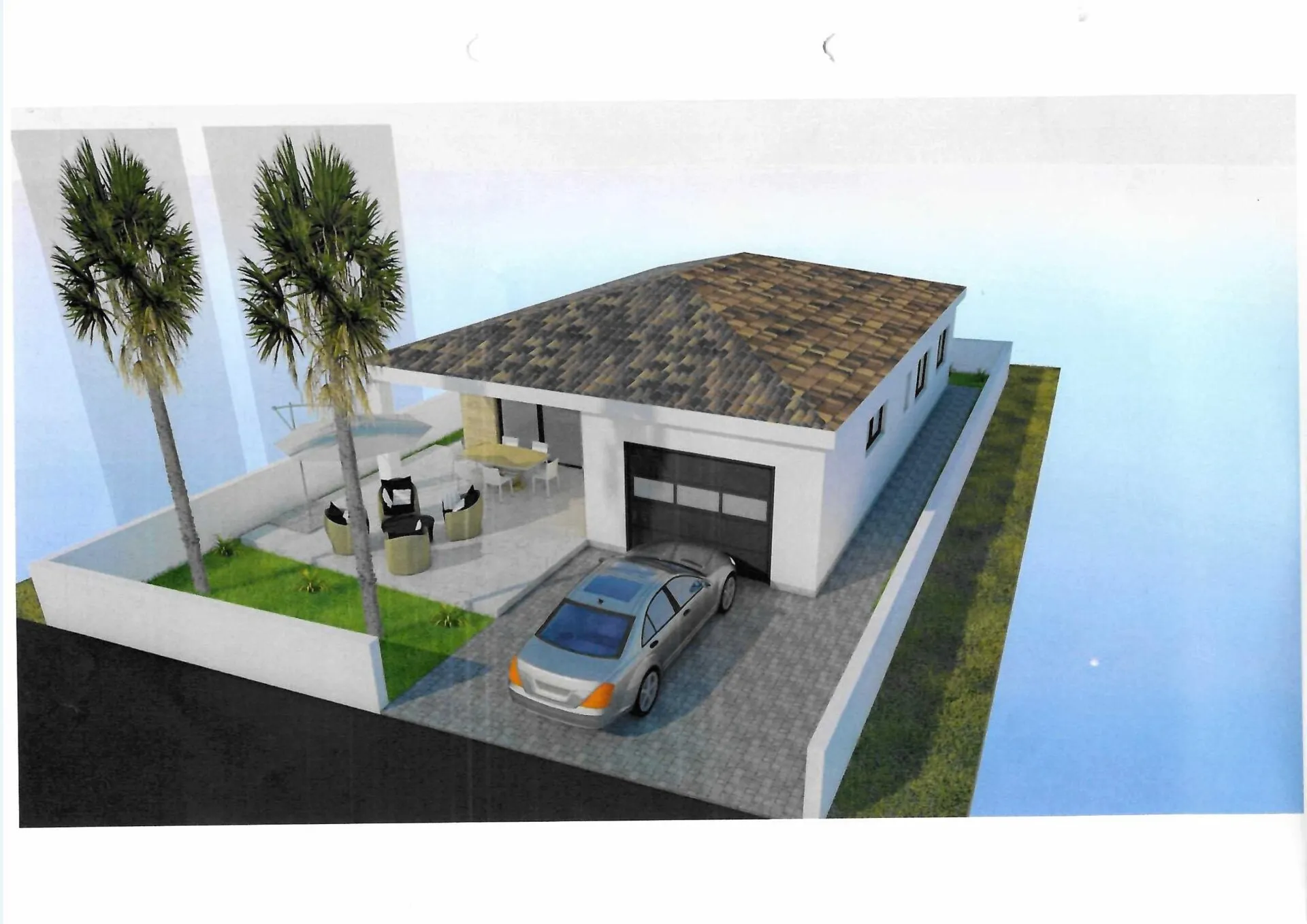 Nekretnina u izgradnji novogradnja projekt 2026 prizemnica s garažom. - Vir, Vir