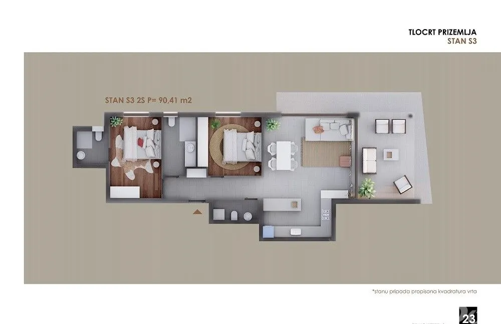 apartman u prizemlju s vrtom, blizina mora i plaže s3 - slika 4