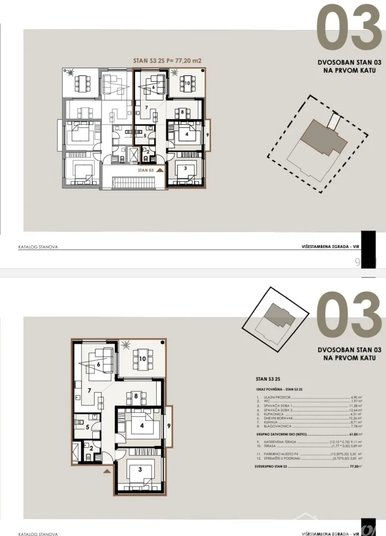 apartman u izgradnji, 1 kat, 100 met.do mora - slika 3