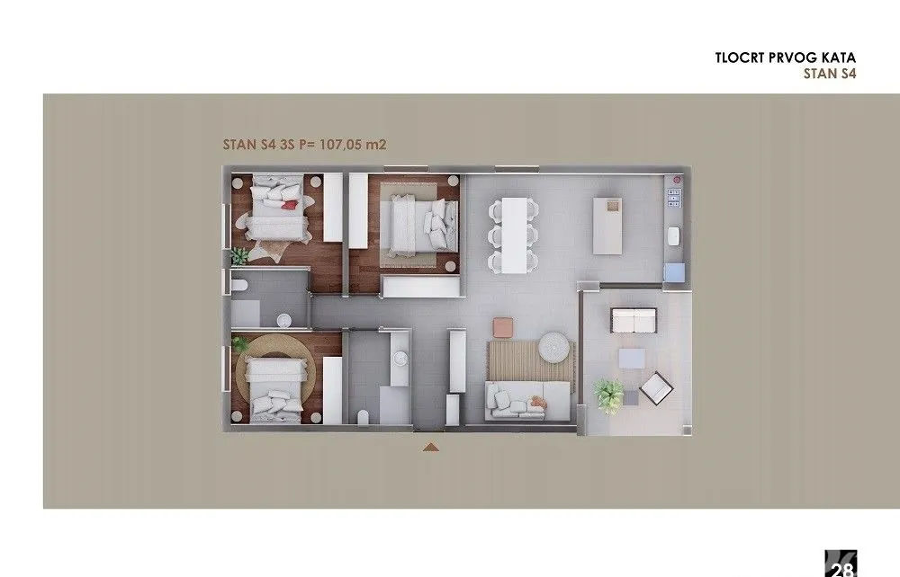 apartman na prvom katu, trosoban, blizina mora i plaže s4 - slika 4