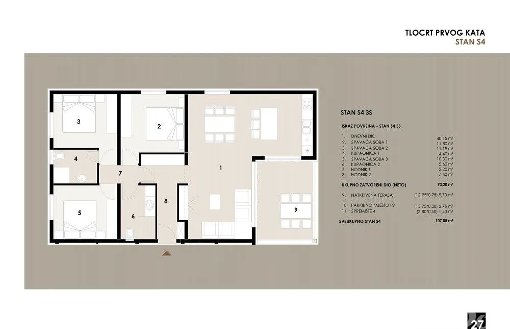 apartman na prvom katu, trosoban, blizina mora i plaže s4 - slika 3