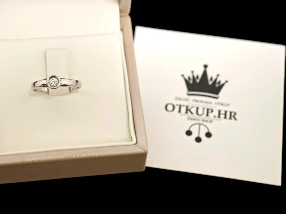 zlatni prsten s dijamantom - 0,07ct - 2,20g 14k / r1, rate !! - slika 4