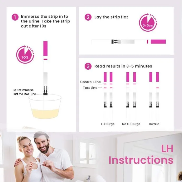 lh trakice za ovulaciju, 40 lh trakica + 10 hcg testova na trudnoću - slika 2