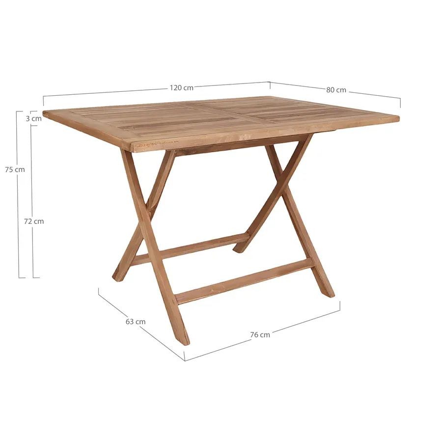 outdoor stol oviedo, materijal: tikovina - slika 4
