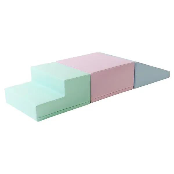 soft play set od 3 pjenastih blokova - mekani pastelni mini penjalica - slika 5