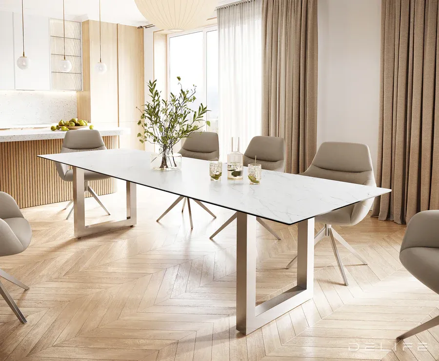 blagovaonski stol edge 300x100cm, materijal: keramika laminam - slika 3