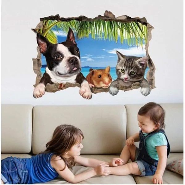 zidna naljepnica 3d - pet friends - slika 5