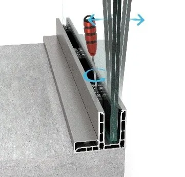 kontinuirana aluminijska vodilica za staklene ograde bv 9900l - slika 3