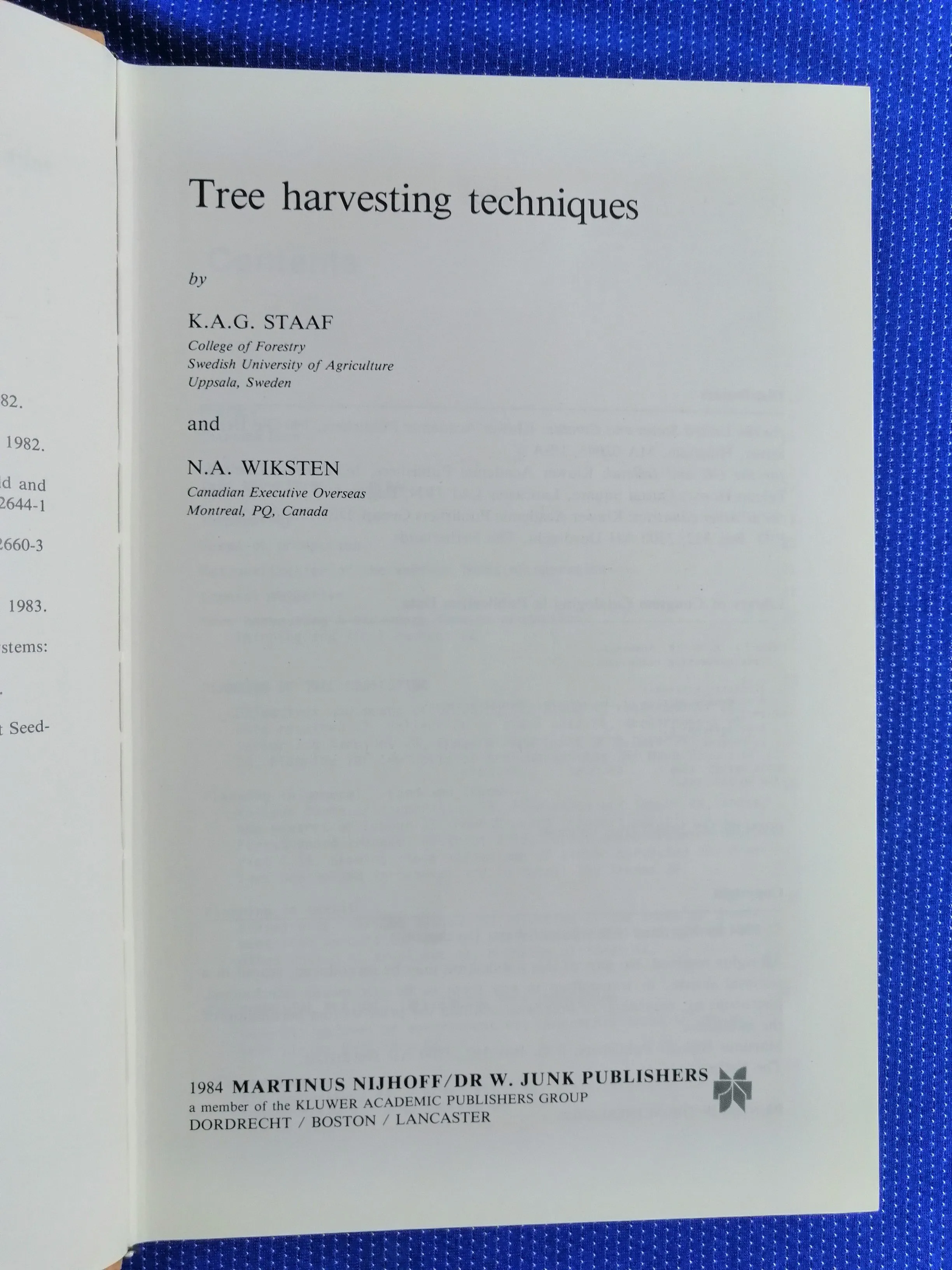 k.a. g. staaf i n.a. wiksten – tree harvesting techniques - slika 2