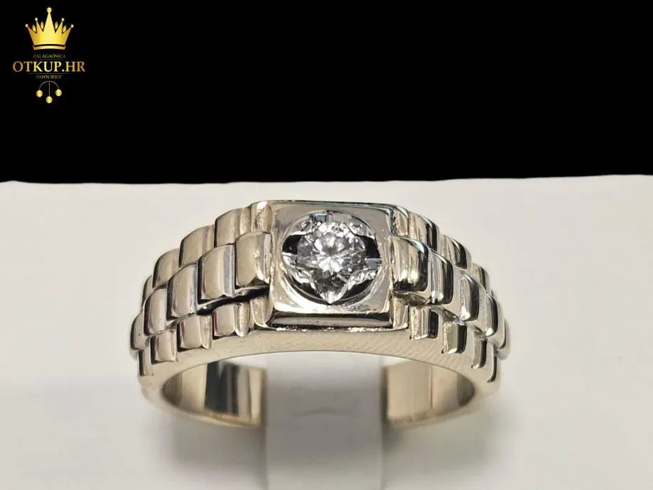 ZLATNI PRSTEN S DIJAMANTOM - 0.25ct -15.26G .585 (14K) / R1, RATE !! - Zagreb