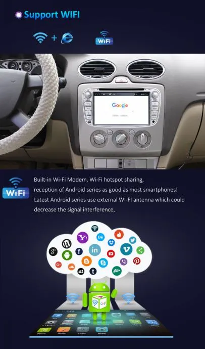2din radio android ford focus original gps srebrni - slika 3