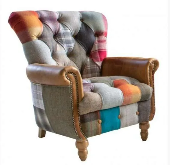 Chesterfield Harris Tweed Guzmania Patchwork Harlequin Fotelja - Ježdovec, Zagreb