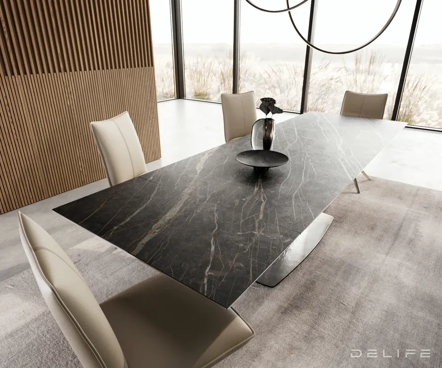 produljivi stol edge 200/300x100, materijal: keramika laminam noir - slika 4