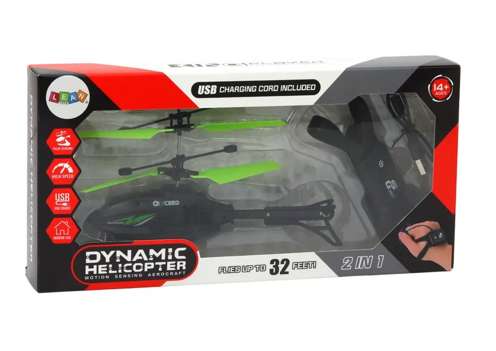 palm controlled helicopter band black and green - slika 2
