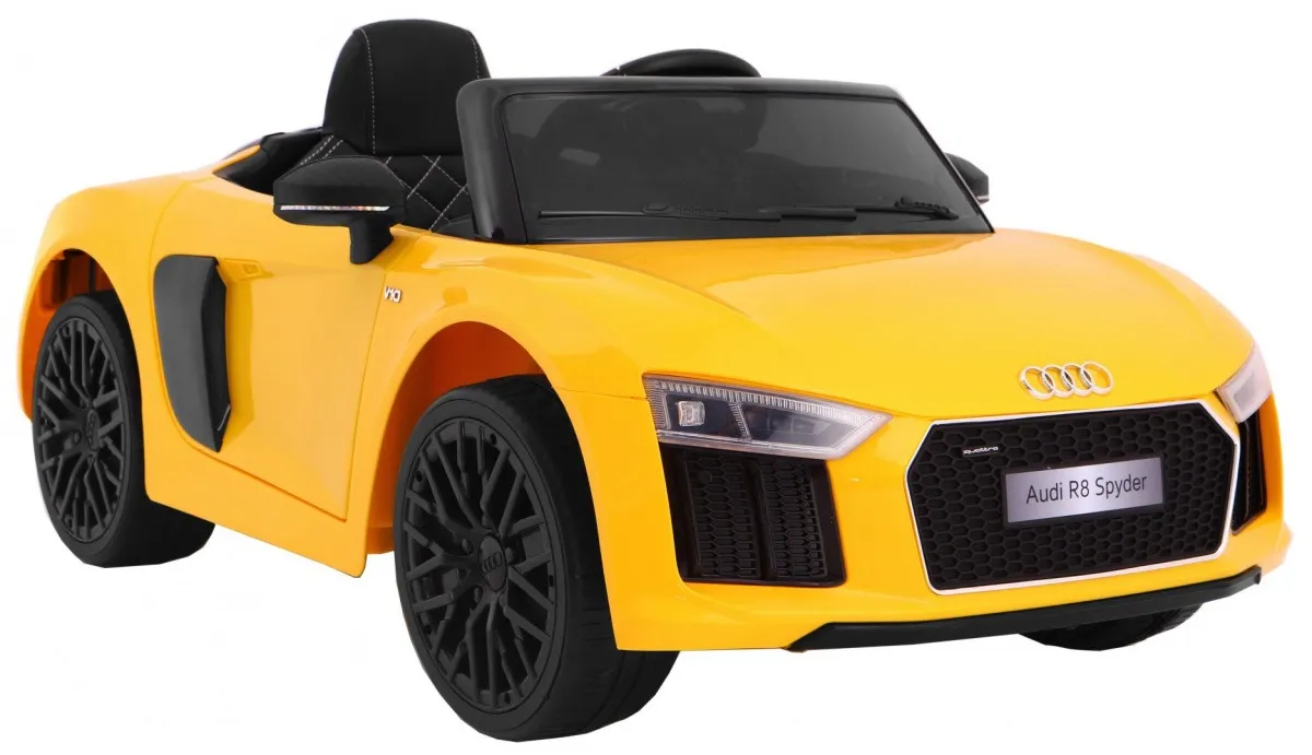 licencirani auto na akumulator audi r8 spyder rs - žuti - slika 5