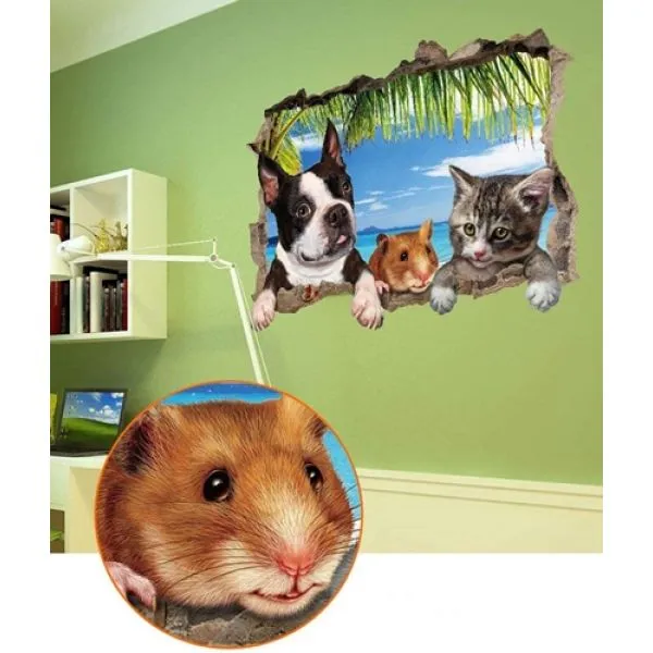 zidna naljepnica 3d - pet friends - slika 2