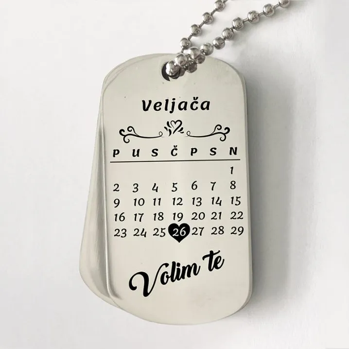 Vojna gravirana pločica – Kalendar - Osijek