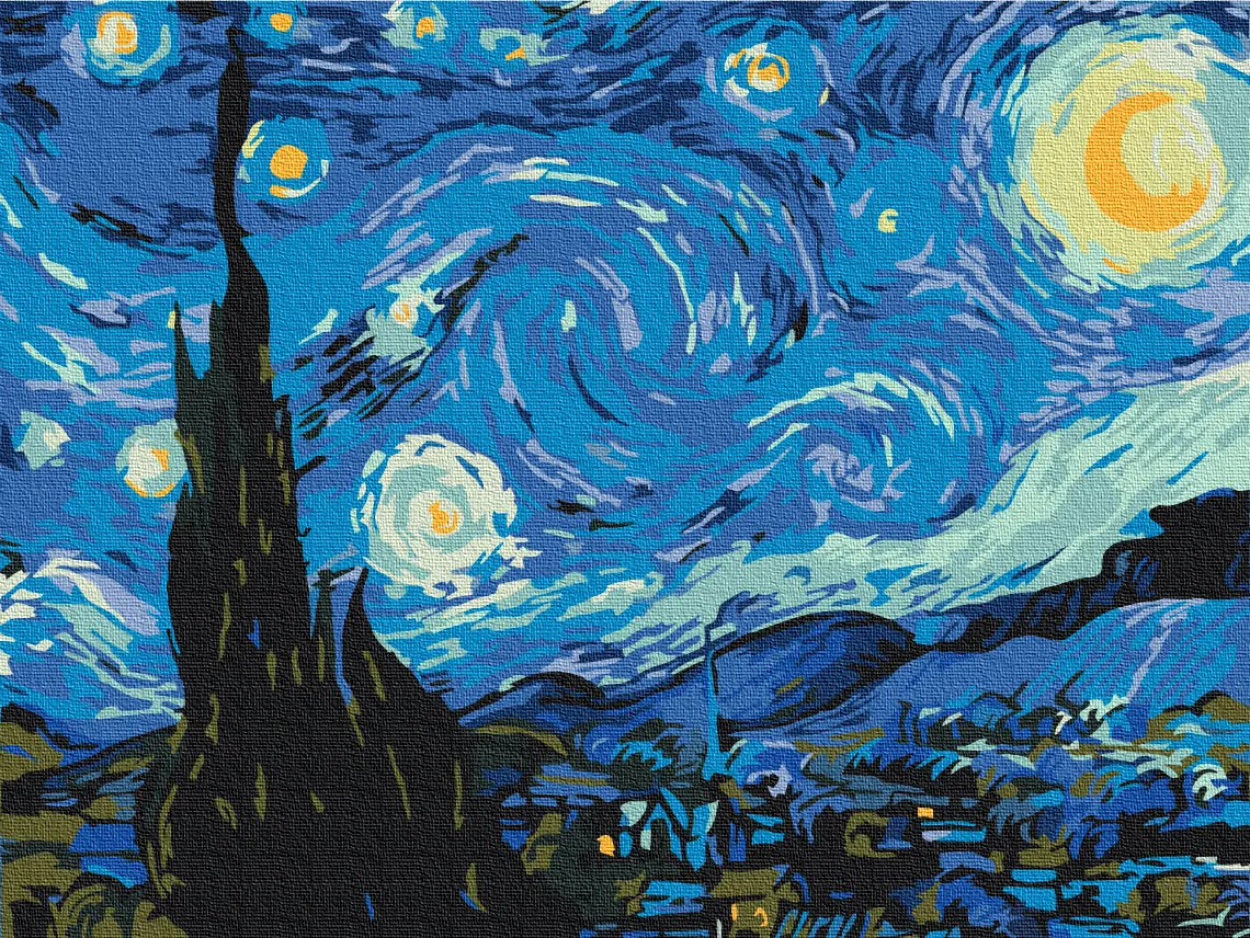 Zvjezdana noć Van Gogh set za slikanje po brojevima 40 x 30 cm - Vukovar