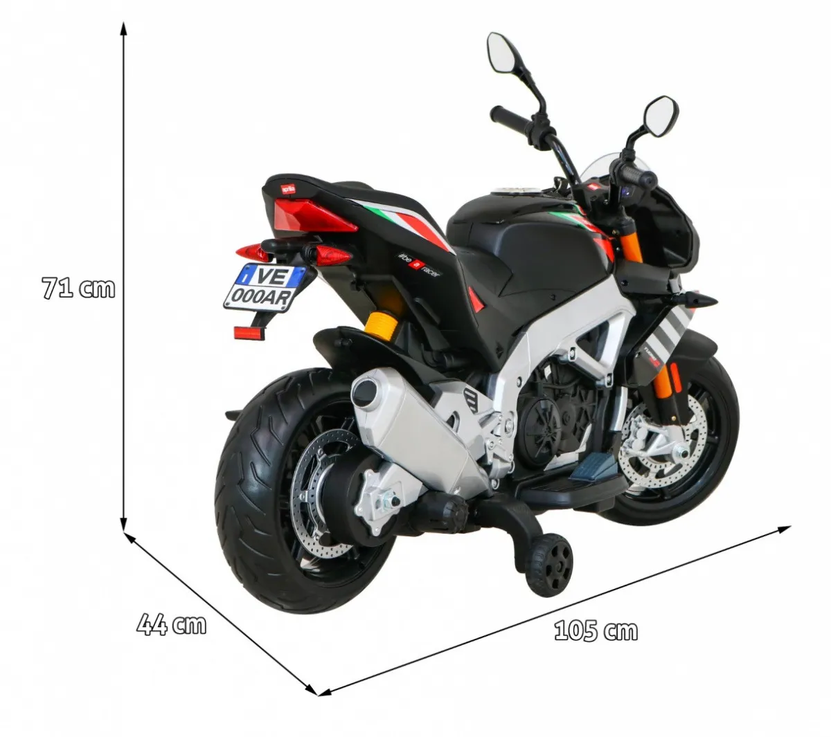 licencirani motor na akumulator aprilia tuono v4 - crni - slika 9