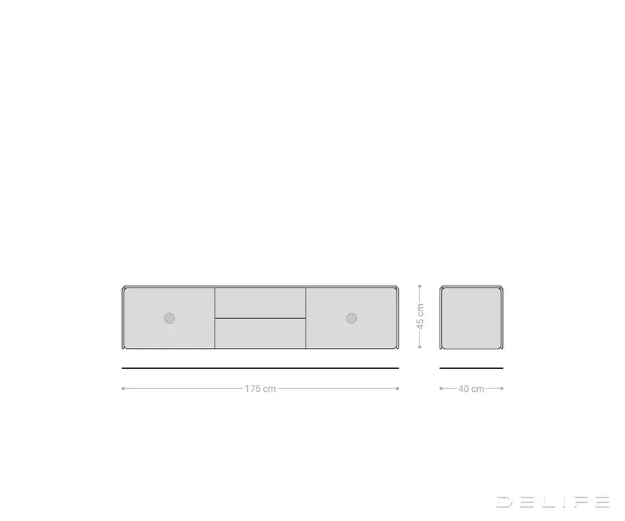 viseća tv komoda shavani 175x40cm, materijal: bagrem - slika 7