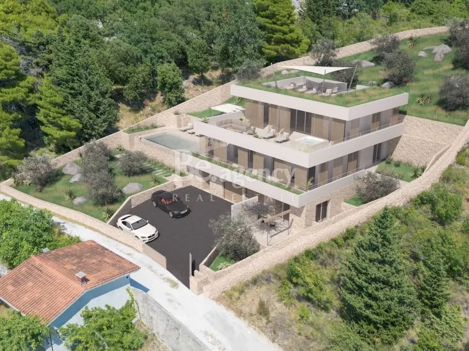 omiš, borak - građevinsko zemljište s projektom za izgradnju vile - slika 2