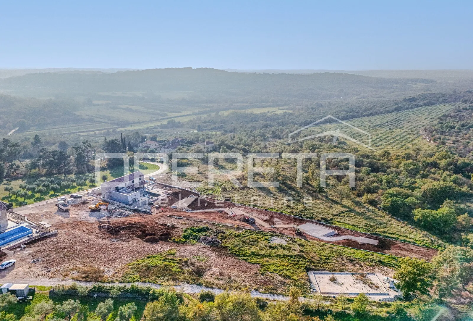 istra, umag okolica-zemljište s građevinskom dozvolom pogled more - slika 2