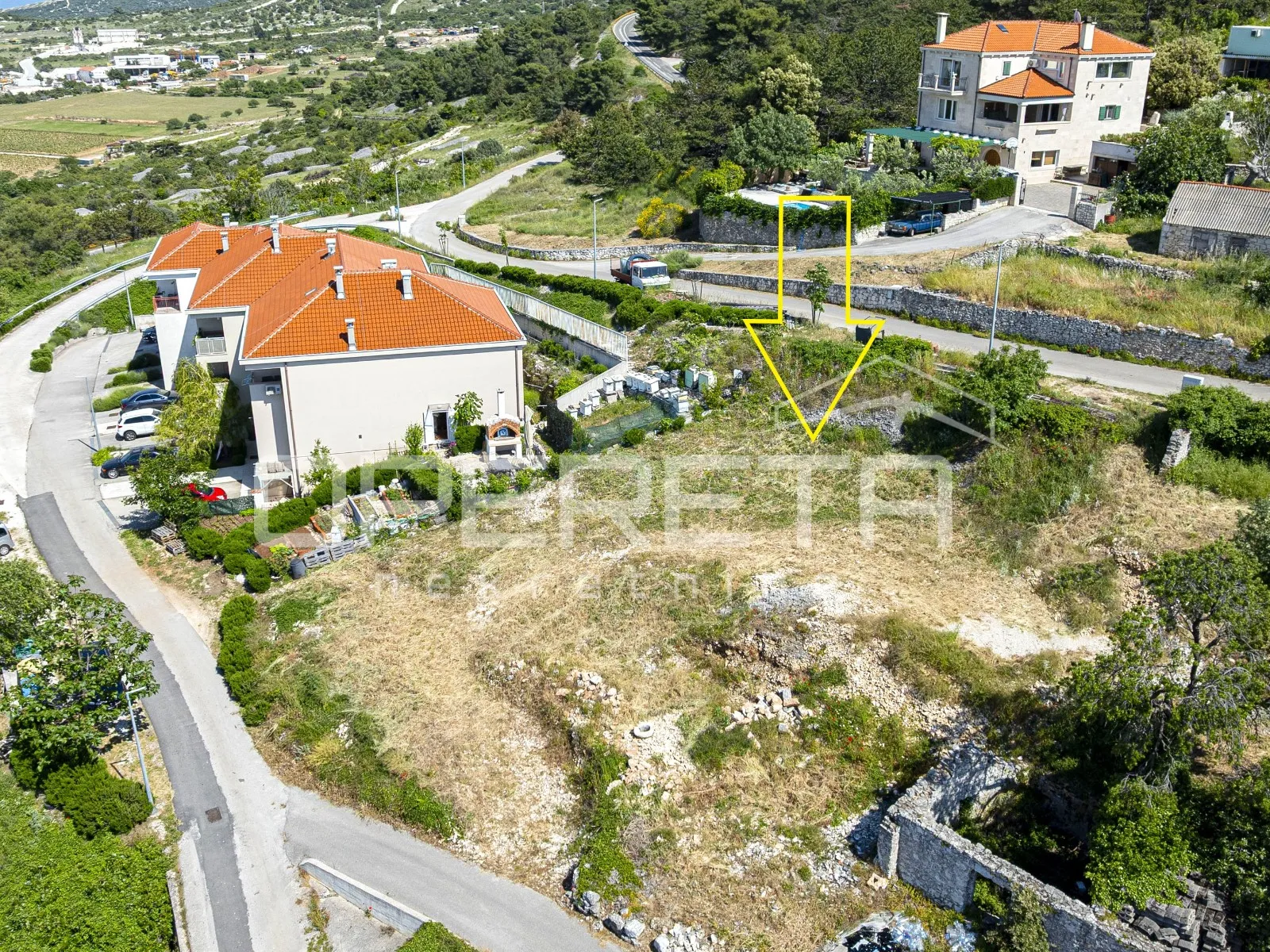 nerežišća, brač, građevinsko zemljište s pogledom, 450m2 - slika 1