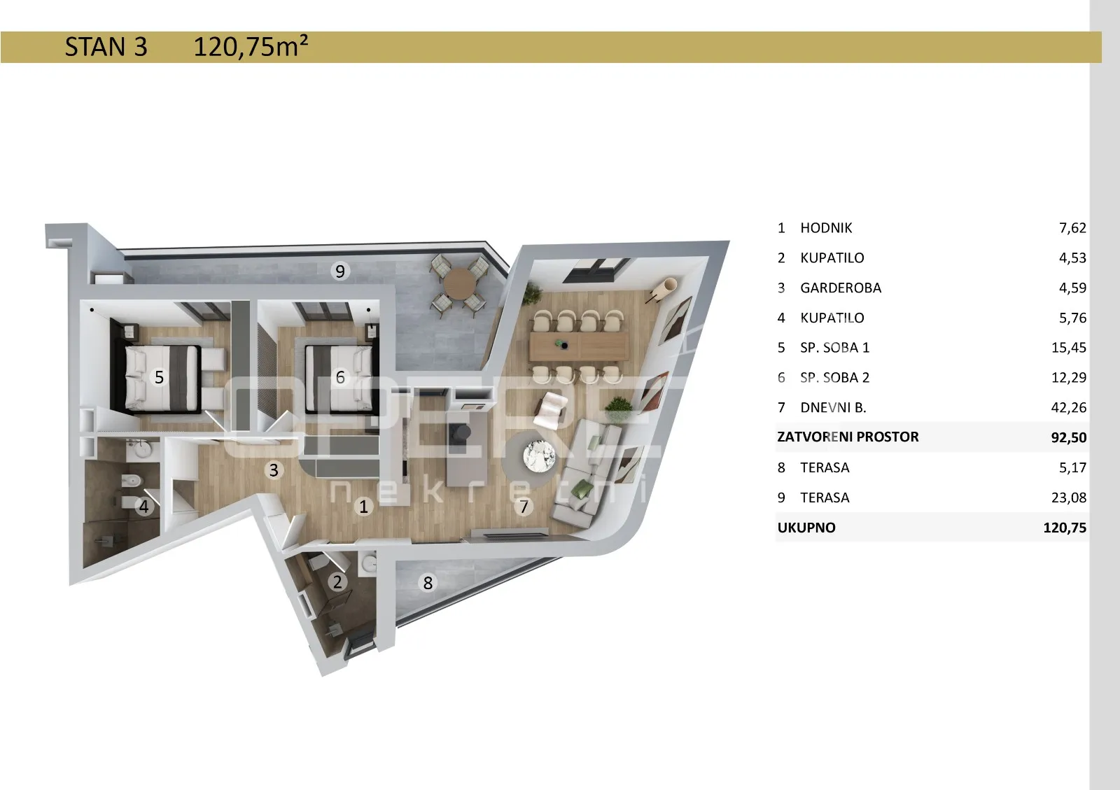 istra, umag – stan 120 m², 2 spavaće, terase, bazen, 500 m od mora - slika 8