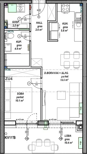 prodaja, stan, globetka, vukovarska, 1,5s, 46m2 - slika 6
