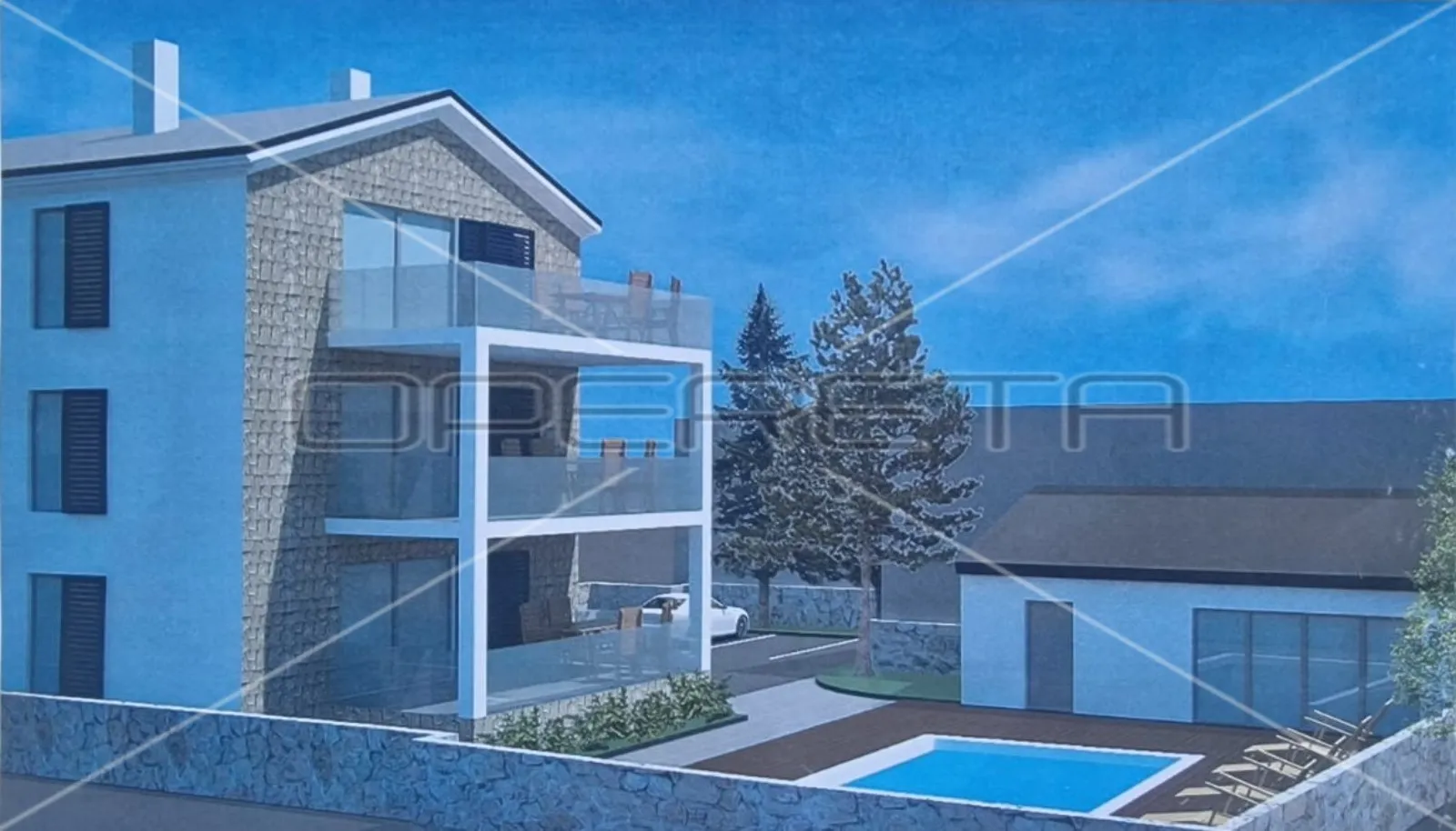 kuća s 4 apartmana, pogled na more, garaža, dvorište, tisno, 290 m2 - slika 15