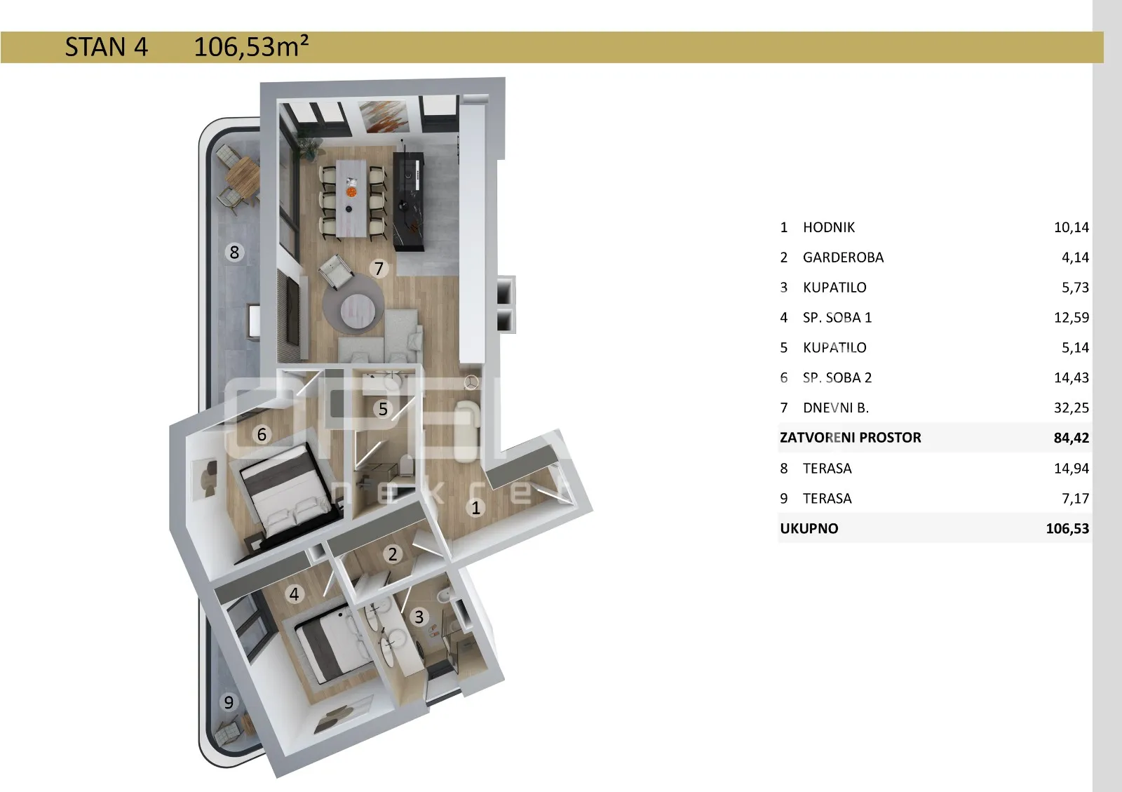 istra, umag – stan 106 m², 2 spavaće, terase, bazen, 500 m od mora - slika 8